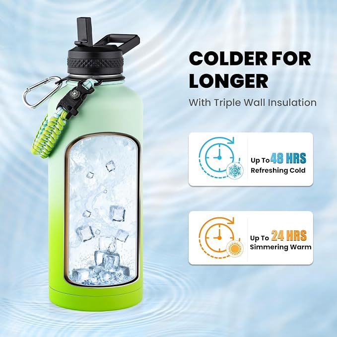 RAYMYLO Insulated Water Bottle 87 oz, Triple Wall Vacuum Stainless Steel - Image 2