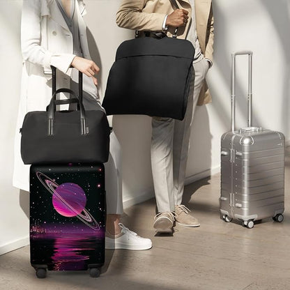 ANNA QUEEN Cosmic Purple Saturn Luggage Cover-Stretchable, Water Resistant & - Image 8