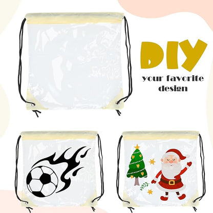 Shappy 30 Pcs Clear Drawstring Backpack, Plastic Waterproof Transparent Stadium - Image 6
