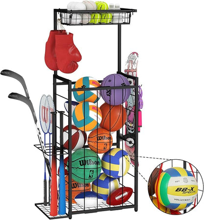 Sports Equipment Organizer, Small Garage Ball Storage Rack by NuoyuanShen