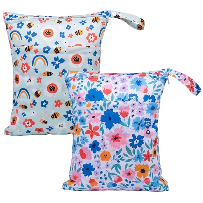 ALVABABY 2pcs Cloth Diaper Wet Dry Bags Waterproof Reusable by ALVABABY