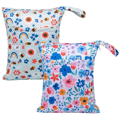 ALVABABY 2pcs Cloth Diaper Wet Dry Bags Waterproof Reusable by ALVABABY