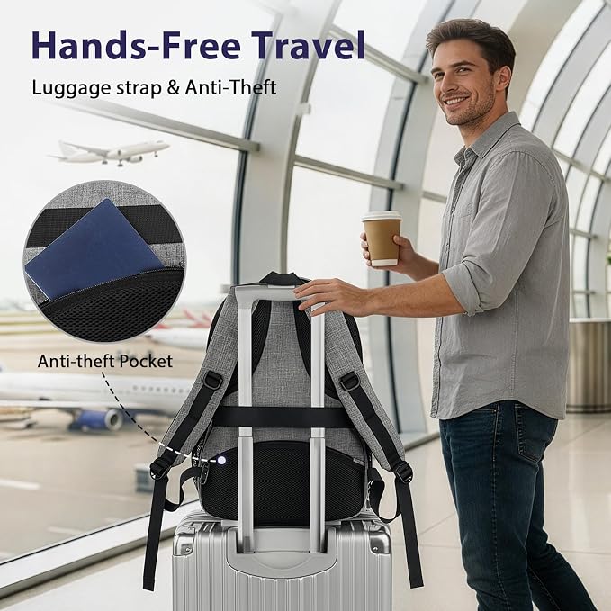 MATEIN Travel Laptop Backpack, 17 Inch Work TSA Approved Carry on Backpack - Image 4