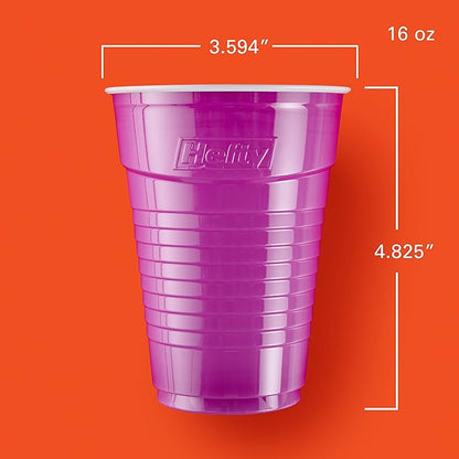 Hefty Party On Disposable Plastic Cups, 16 Ounce - Image 2