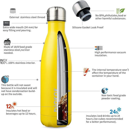 BJPKPK 17oz Insulated Stainless Steel Water Bottles, Sports Water Bottles Keep - Image 3