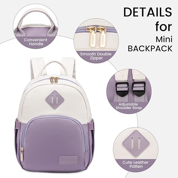 LOVEVOOK Mini Backpack for Women Light Weight Small Waterproof Backpack Purses - Image 8