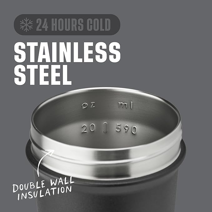 BlenderBottle Sport Sleek Shaker Cup Insulated Stainless Steel Water Bottle - Image 3