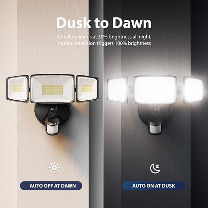 Onforu 2 Pack 100W 11000LM LED Motion Sensor Outdoor Lights, Dusk to Dawn Flood - Image 6
