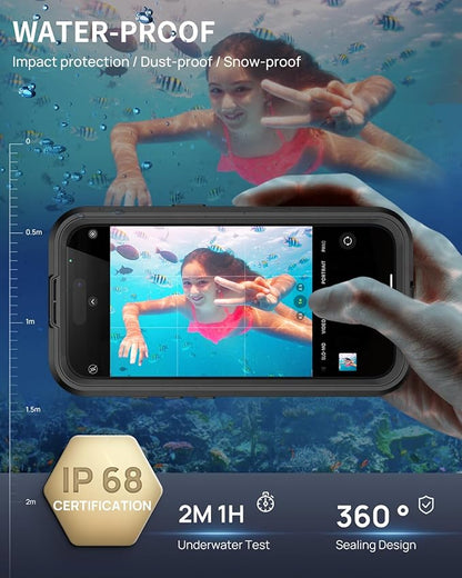 Lanhiem Magnetic for iPhone 16 Plus Waterproof Case, Built-in Privacy Screen - Image 3