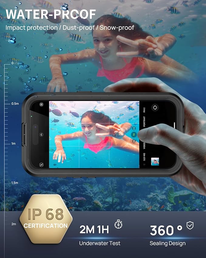 Lanhiem Magnetic for iPhone 16 Waterproof Case, Built-in Privacy Screen - Image 3