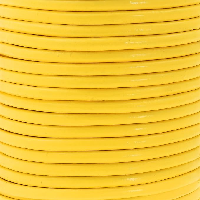 Mandala Crafts Round Genuine Yellow Leather Cord - Image 3