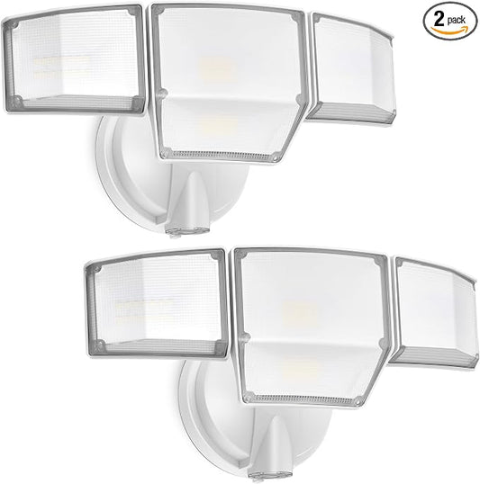 LUTEC 80W Dusk to Dawn Flood Lights Outdoor, 9000LM Super Bright LED Security by LUTEC