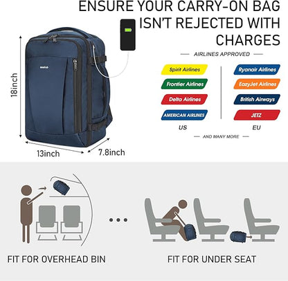 ECOHUB Travel Backpack 18x14x8 Spirit Airlines Personal Item Bag Carry On - Image 3