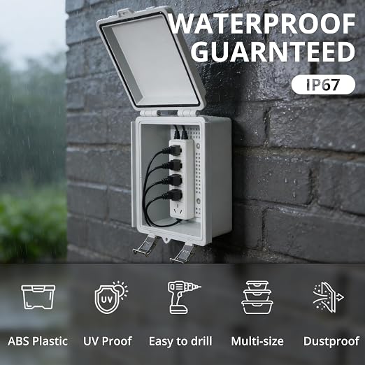 MAKERELE Small Electrical Junction Box Outdoor Weatherproof Gray Shell and IP67 - Image 4