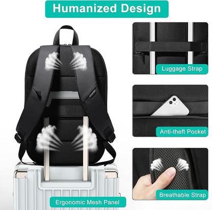 hk Business Backpack for Men 15.6 Inch, Slim & Expandable Waterproof Travel - Image 5