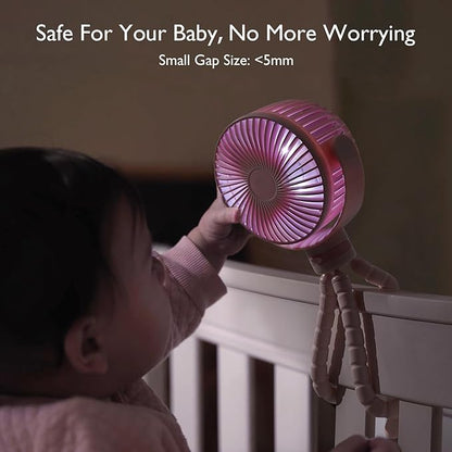 Momcozy 8000mAh Portable Stroller Fan, 27H Ultra-long Battery Life Detachable 4 - Image 4