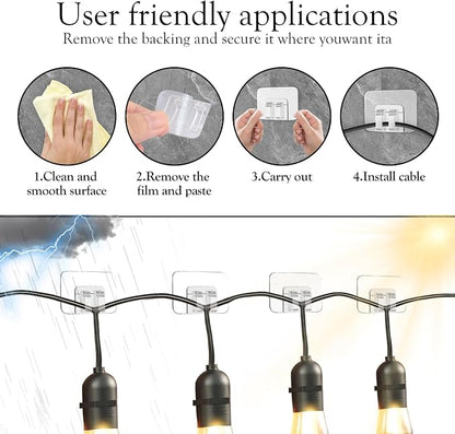 Hooks for Outdoor String Lights Clips: Heavy Duty Cable Clips - Image 5