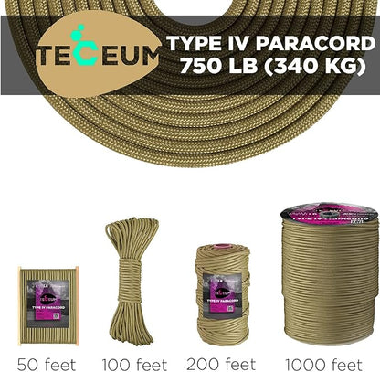 TECEUM 5/32" Paracord Rope 1000 – 1000ft / 200ft / 100ft / 50ft – Tactical - Image 9