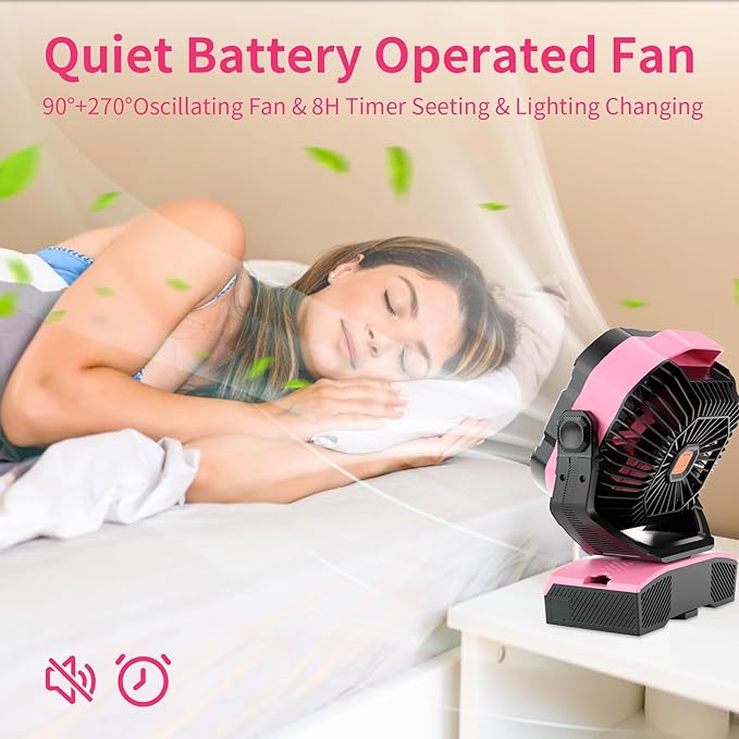 WESTTREE Camping Fan Oscillating Portable Fan 20000mAh Battery Powered Fans - Image 6