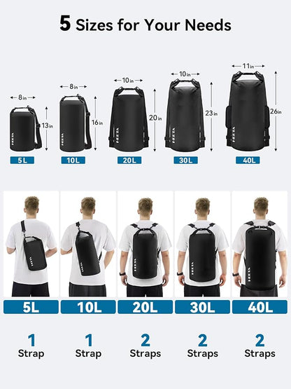 HEETA Waterproof Dry Bag for Women Men, 5L/10L/20L/30L/40L Roll Top Lightweight - Image 2