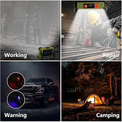 YXQUA 120W Solar Rechargeable Work Light, 144 LED Portable Flood Light - Image 7