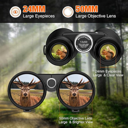 12x50 ED Binoculars for Adults-Professional Roof Prism, HD Optical System - Image 5