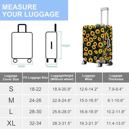 ANNA QUEEN Sunflowers Travel Luggage Cover -Stretchable Airplane Suitcase - Image 7