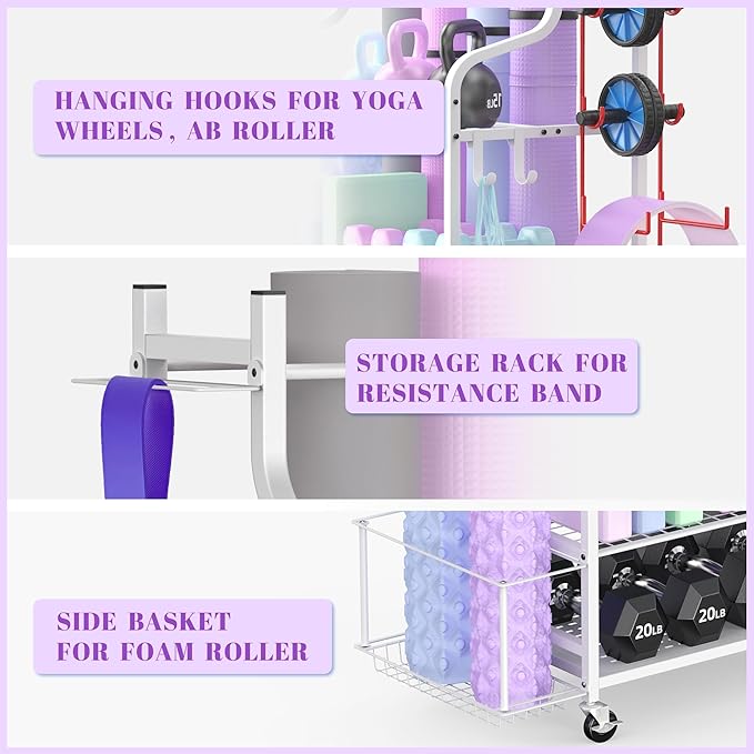 Mythinglogic Yoga Mat Storage Racks, Home Gym Storage Rack - Image 5
