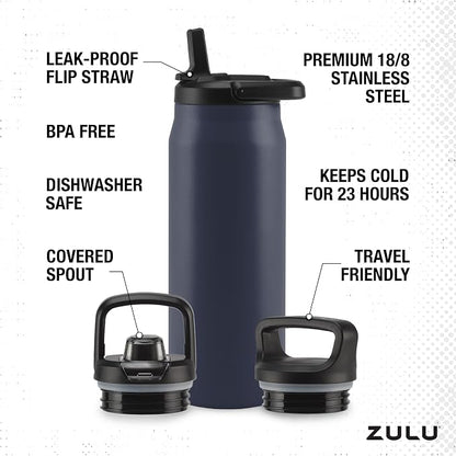 ZULU Base 32oz Stainless Steel Water Bottle - Image 4