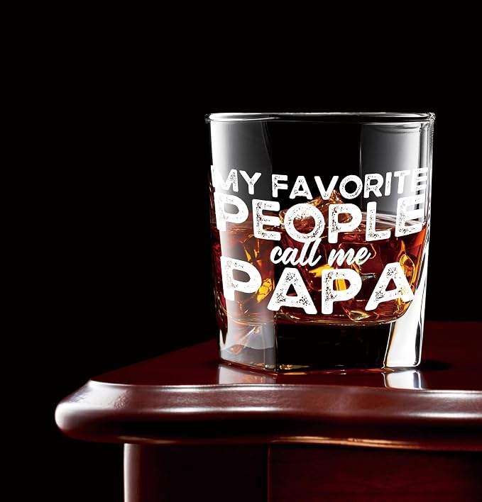 Nogrit My Favorite People Call Me Papa Whiskey Glasses 10 oz, Papa Dad Gifts - Image 3
