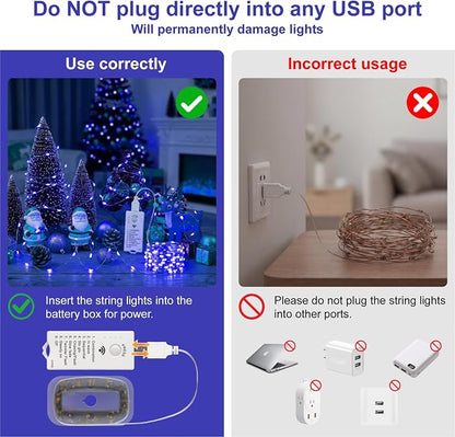 HXWEIYE Rechargeable Fairy Lights Battery Operated, DIY Timer & 8 Modes - Image 2