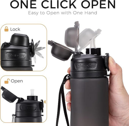 TakeToday Collapsible Water Bottles 21oz, Foldable Platinum Silicone Travel - Image 8