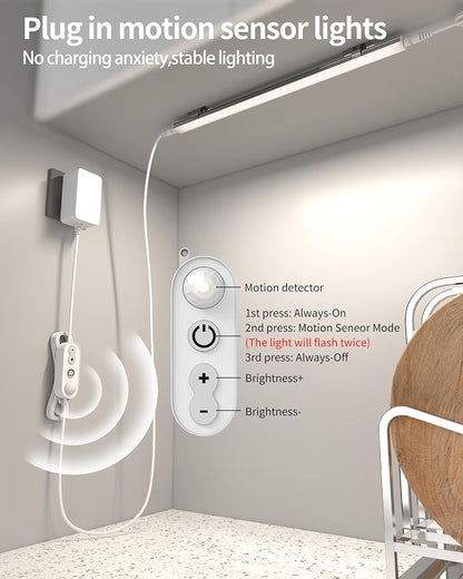 Motion Sensor Dimmable Under Cabinet Lighting, 6000K White, Linkable LED Closet - Image 2