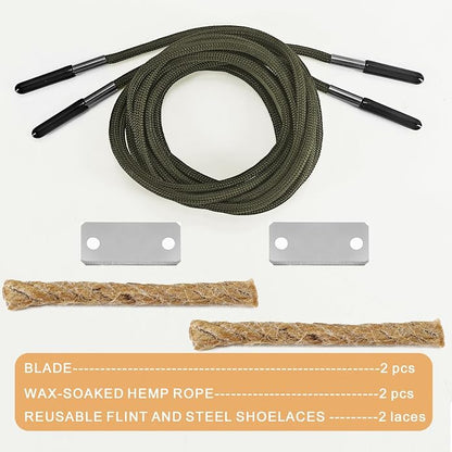 UamGlsob Paracord Survival Shoelaces - Image 2