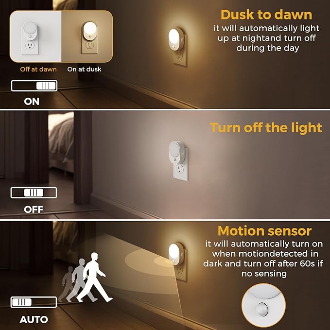 L LOHAS LED Motion Sensor Night Light, Night Lights Plug into Wall, Motion - Image 2