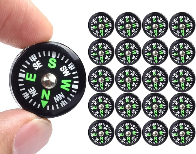 20 Pack Button Compass Mini Pocket Oil Filled Compass by ZoloAJay