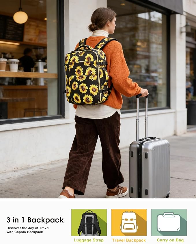 Capolo Travel Backpack for Women Men Waterproof Laptop Backpack Airlines - Image 2