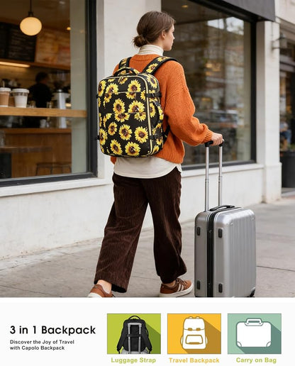 Capolo Travel Backpack for Women Men Waterproof Laptop Backpack Airlines - Image 2