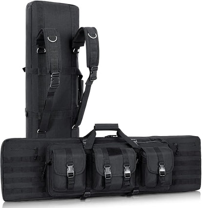 DULCE DOM 36 42 48 Inch Double Rifle Case, Tactical Soft Padded Backpack by DULCEDOM