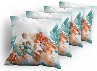 Ambesonne Tropical Throw Pillow Cushion Case Pack of 4, Exotic Orchids Blossom - Image 5