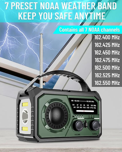 16000mAh Emergency Weather Radio, AM/FM/NOAA Weather Alert Radio Hand - Image 3