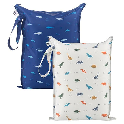 Tiny Twinkle Mess Proof Wet Bags | 2-Pack Reusable Waterproof Wet Bags by TinyTwinkle