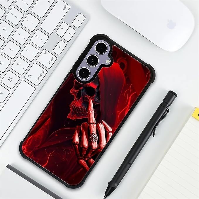 for Samsung Galaxy S24 S25 Case, Gestures Funny Skull Pattern Graphic Design - Image 7