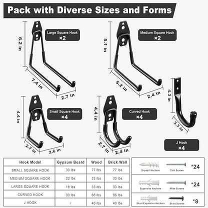 LANDNEOO Garage Hooks, Heavy Wall Mount Duty Hooks - Image 2