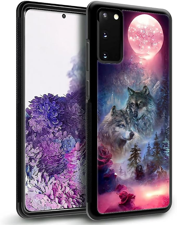for Samsung Galaxy S20 Plus Case, Star Two Wolfs Howling Pattern Graphic Design - Image 6