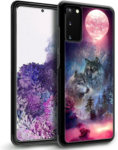 for Samsung Galaxy S20 Plus Case, Star Two Wolfs Howling Pattern Graphic Design - Image 6