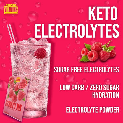 Dr. Price’s Electrolytes Hydration Powder Packets – Raspberry, 30 Packs | Sugar - Image 7