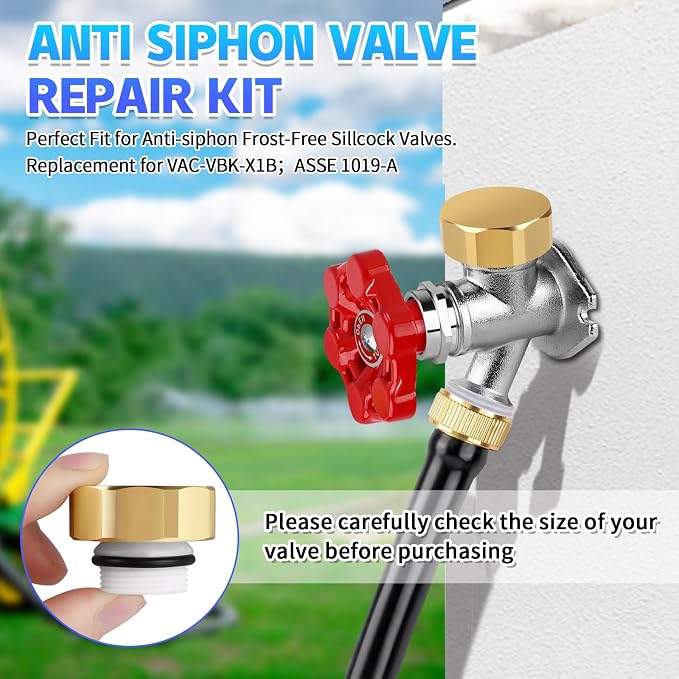 Boltigen 2 Sets Outdoor Faucet Repair Kit, Brass Vacuum Breaker Outside Faucet - Image 8