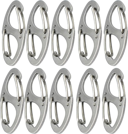 Small Carabiner Clips 1.6 inch Metal Double Sided Spring Gate Snap Hooks by Bytiyar