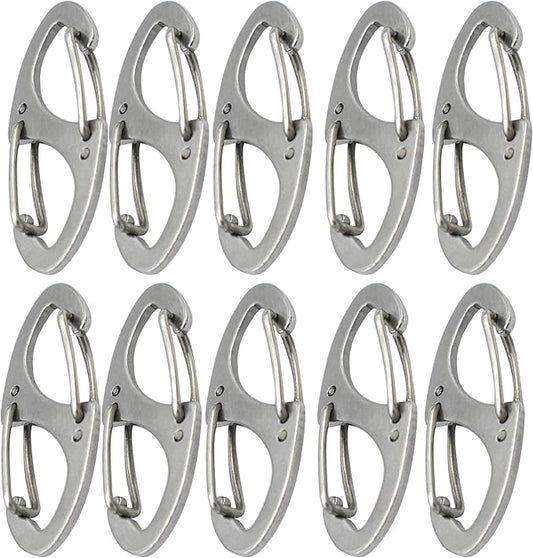 Small Carabiner Clips 1.6 inch Metal Double Sided Spring Gate Snap Hooks by Bytiyar